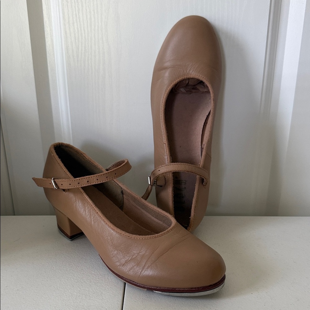 * Bloch Tan Leather Mary Jane Techno Tap Shoes (sz 6)